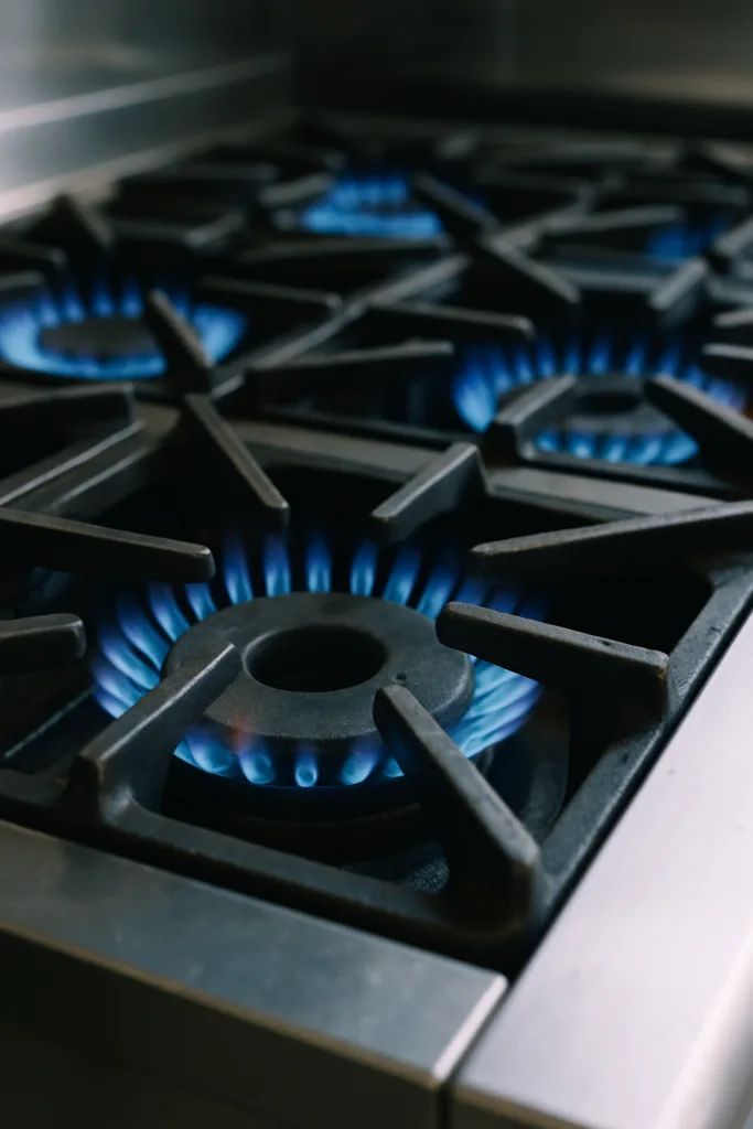 Commercial range burners inspected during a repair