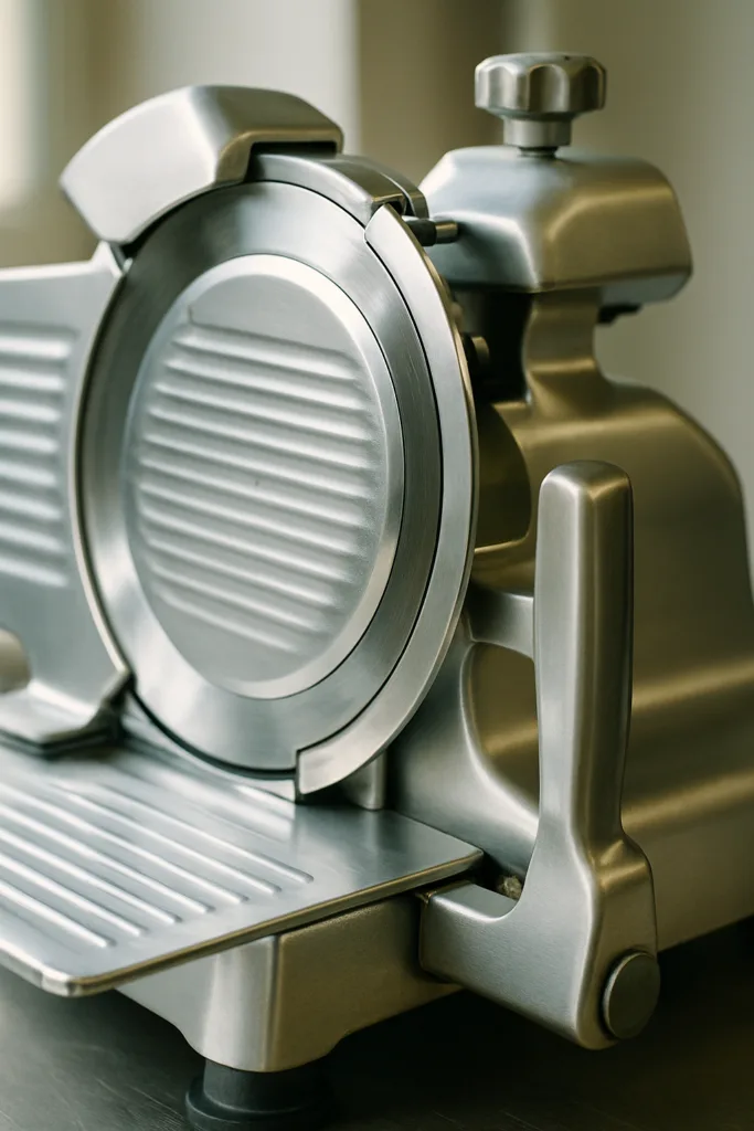 Commercial food slicer inspected during service