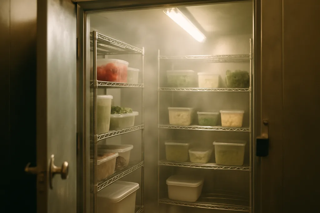 Commercial walk-in refrigeration equipment serviced for restaurants