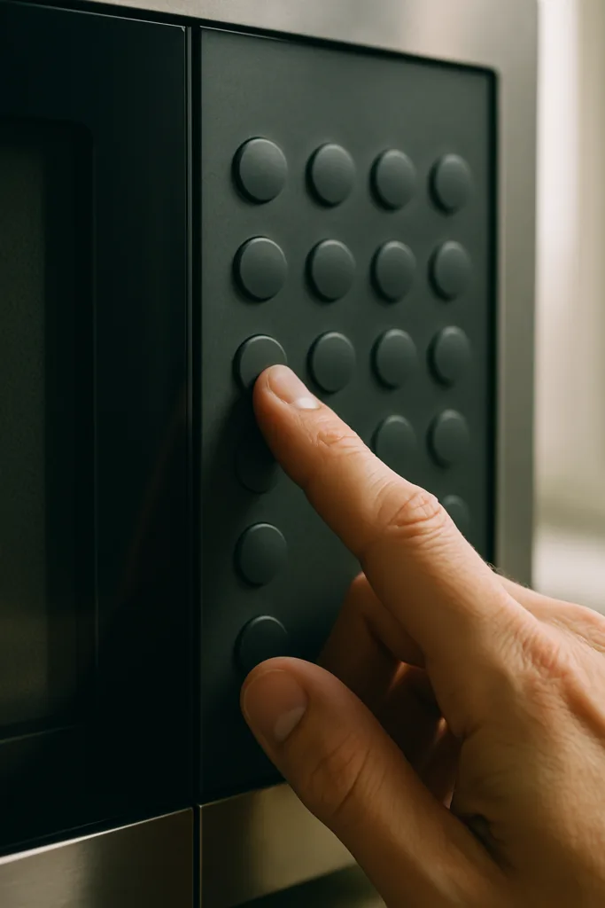Microwave control panel being tested