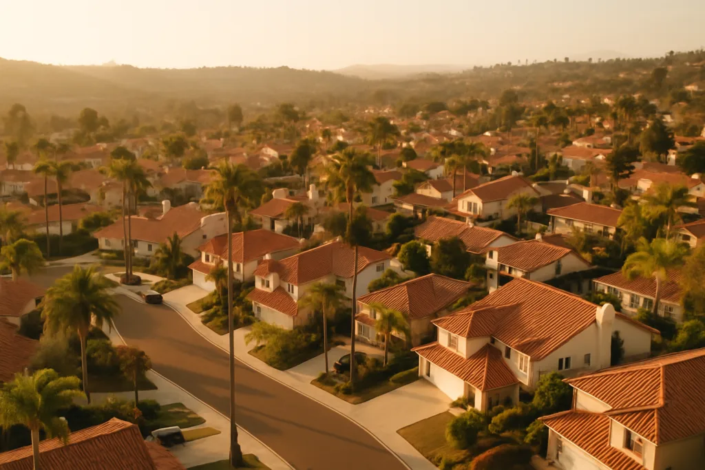Aerial view of a North San Diego County neighborhood served by the company