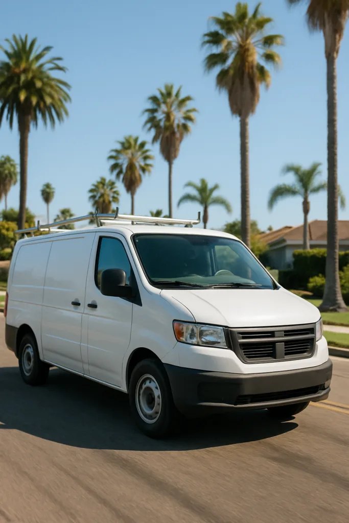 Service van traveling through North San Diego County
